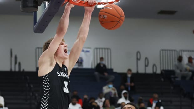 Sunrise Christian's Gradey Dick dunks the ball against Montverde Academy during their game at Arlington High School on Friday March 12, 2021. Jrca3557